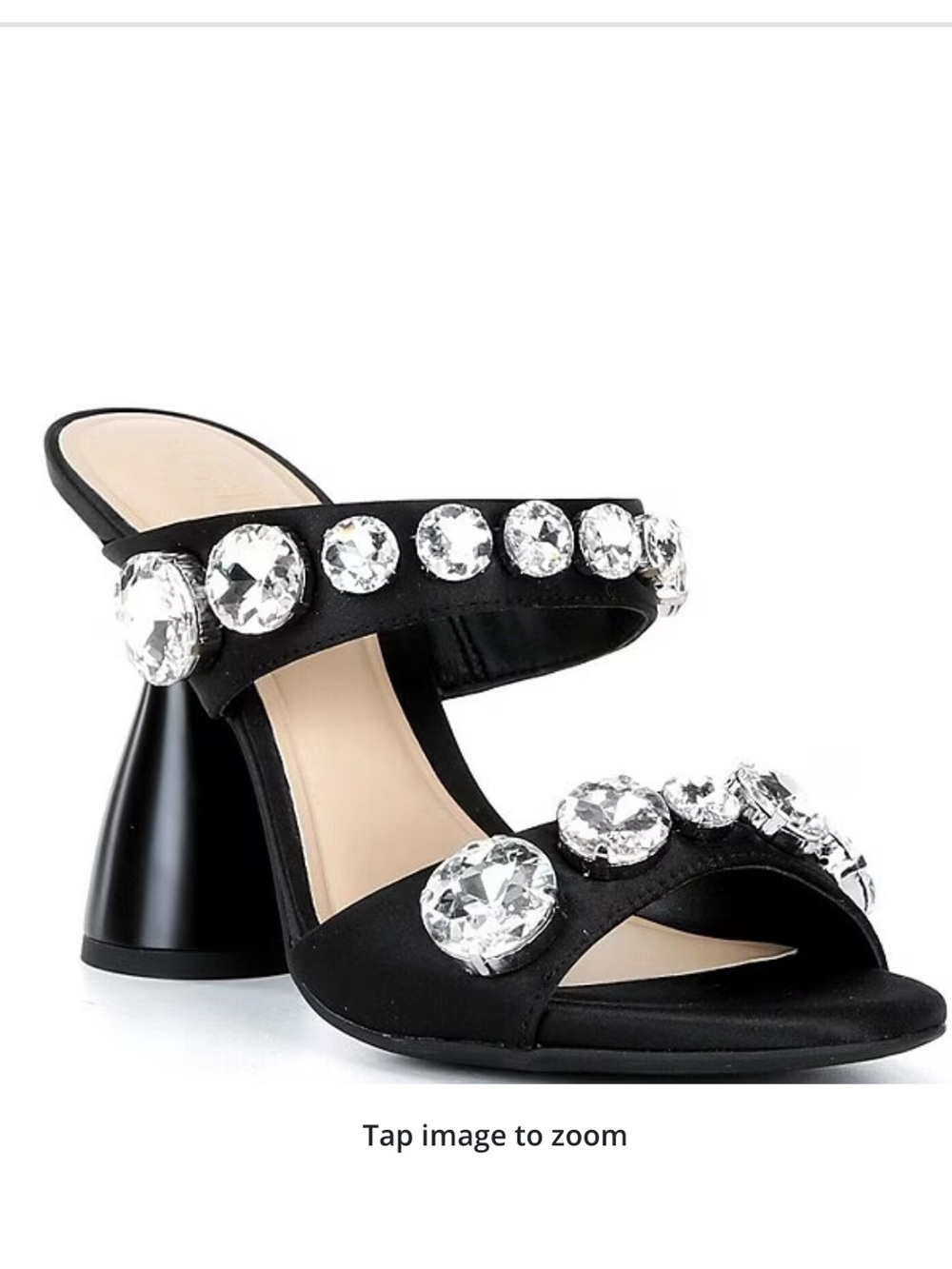 Gianni Bini Black Jeweled Slide Heels